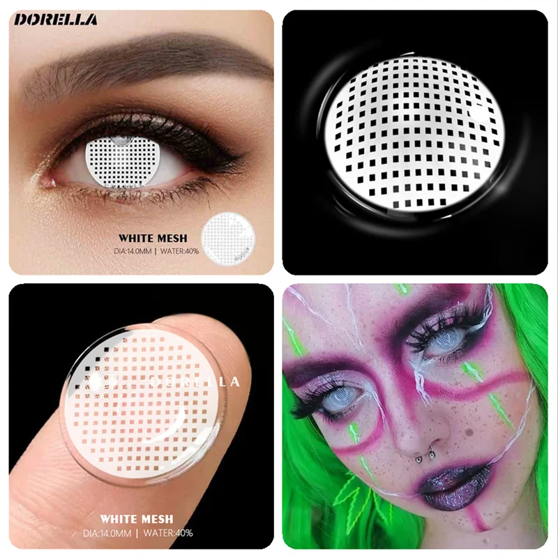 D\'ORELLA 2pcs Colored Cosplay Contact Lenses For Eyes Anime Colored Lens Yearly Eye Color Lens Beautiful Pupil Red Black Lenses