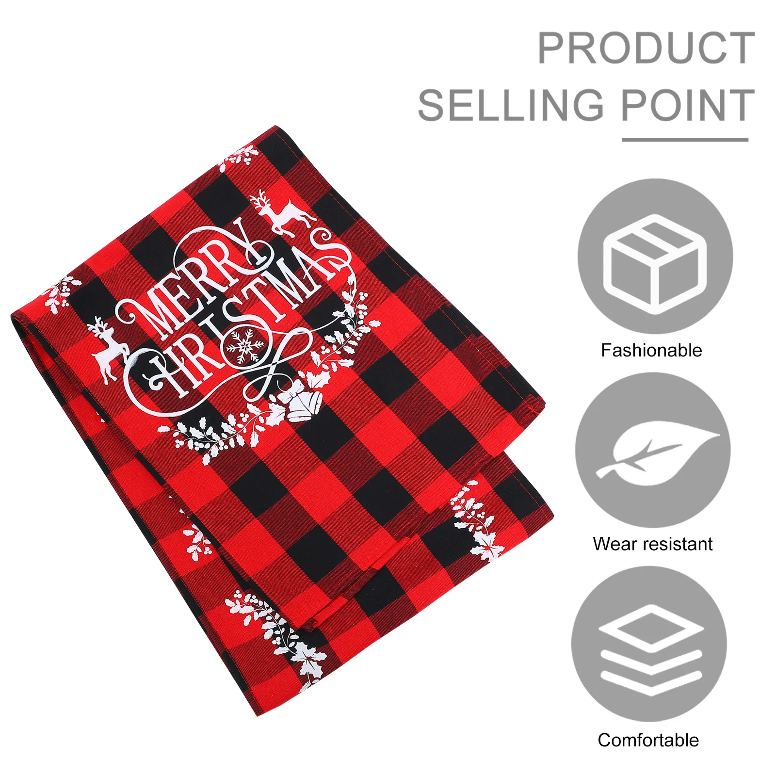 

1Pcs Plaid Tablecloth Xmas Themed Tablecloth Christmas Table Decor Festival Decoration Dish Cloth for Home Hotel Party Christmas