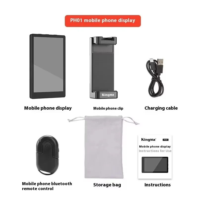 kingma-mobile-phone-bluetooth-remote-control-zoom-handle-selfie-display-for-apple-rear-camera-selfie-mirror-high-end-gift