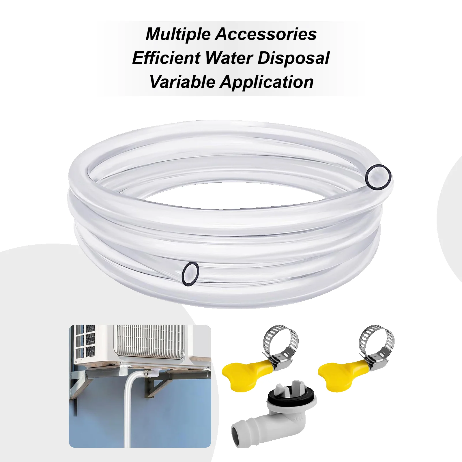 Kit de manguera de drenaje de aire acondicionado de 10 pies, repuesto de tubo de drenaje de CA a prueba de fugas para Mini unidad, accesorios de aire acondicionado de ventana