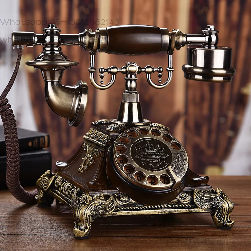 New 1pcs    Household antique telephone Fashion creative old-fashioned turntable phone Wireless card