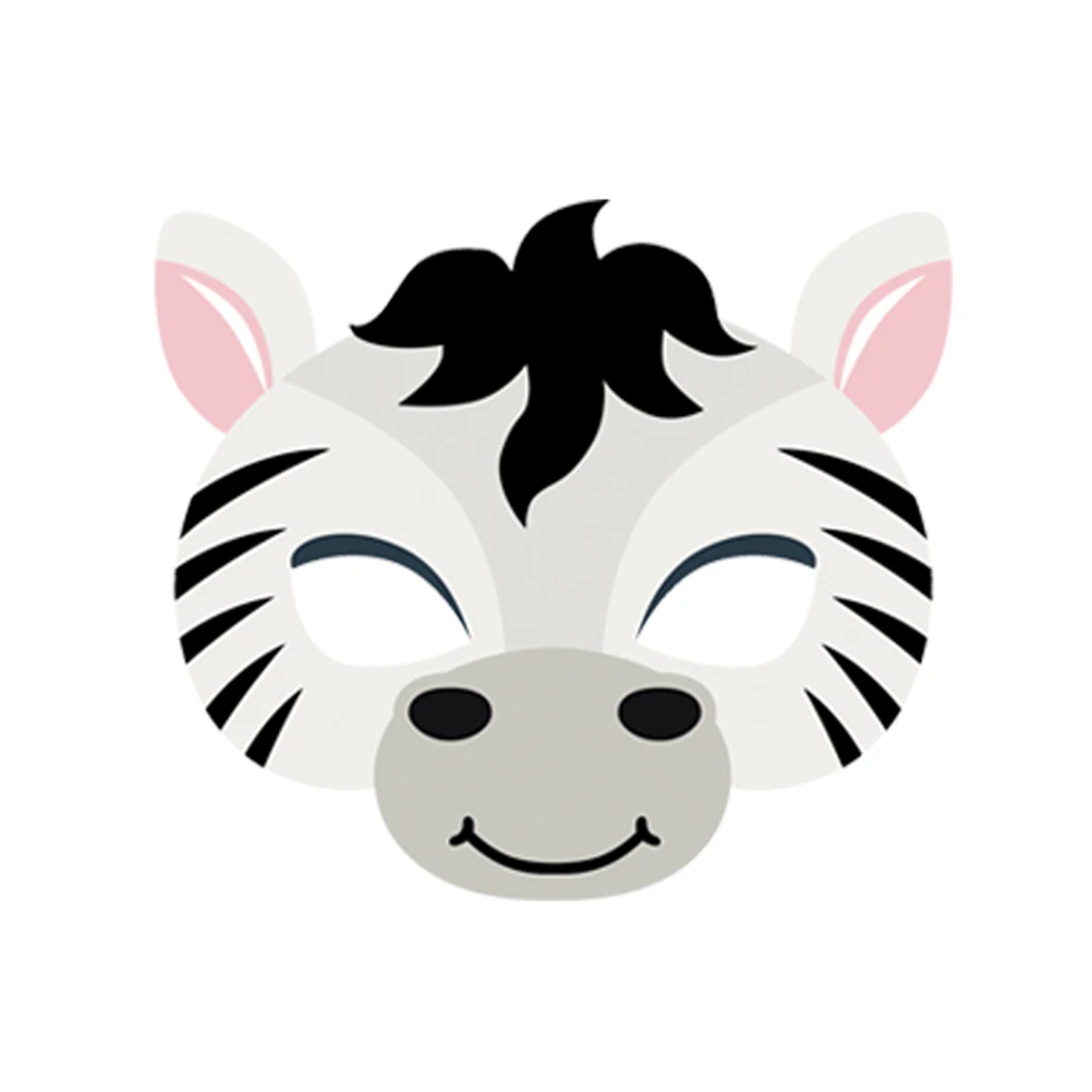

12pcs Animal Masks Kids Costume Party Supplies Zebra Giraffe Hedgehog Cartoon School Play Birthday