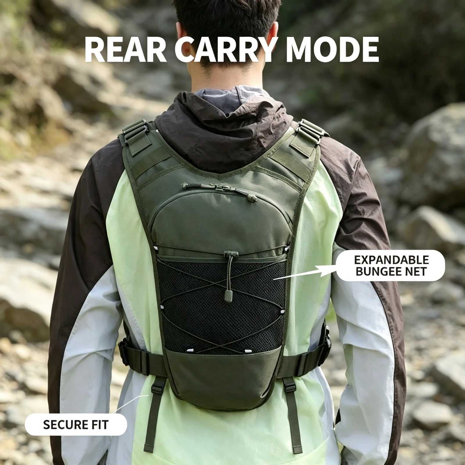Tactical Chest Rig Bag Waterproof, Molle System Camouflage Fishing Vest, Men Outdoor Hunting Hiking Crossbody, Pack Gear Holder