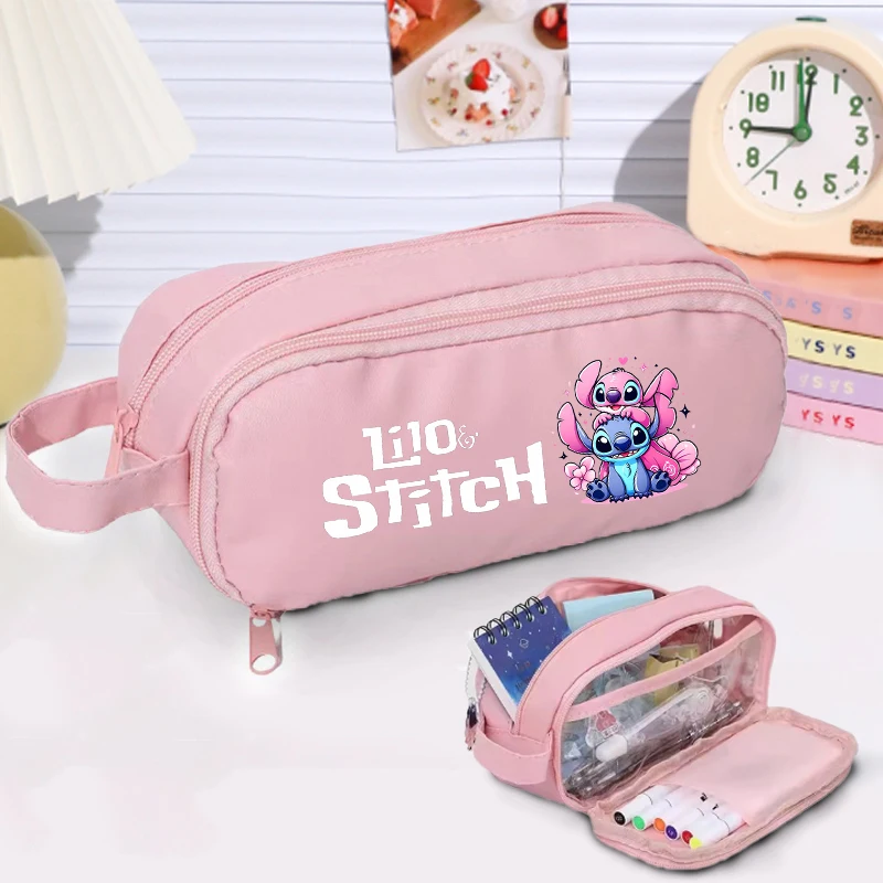 

Stitch Pencil Case Disney Cartoon Anime Pattern Pen Bags Student Youth Large Capacity Pen Pouch Stationery Bags Birthday Gifts