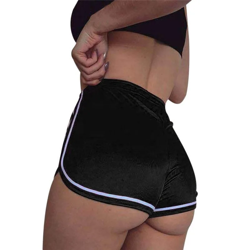 Shorts de sport décontractés à taille élastique lisse pour femmes, shorts de loisirs d'été, style européen et américain, mode