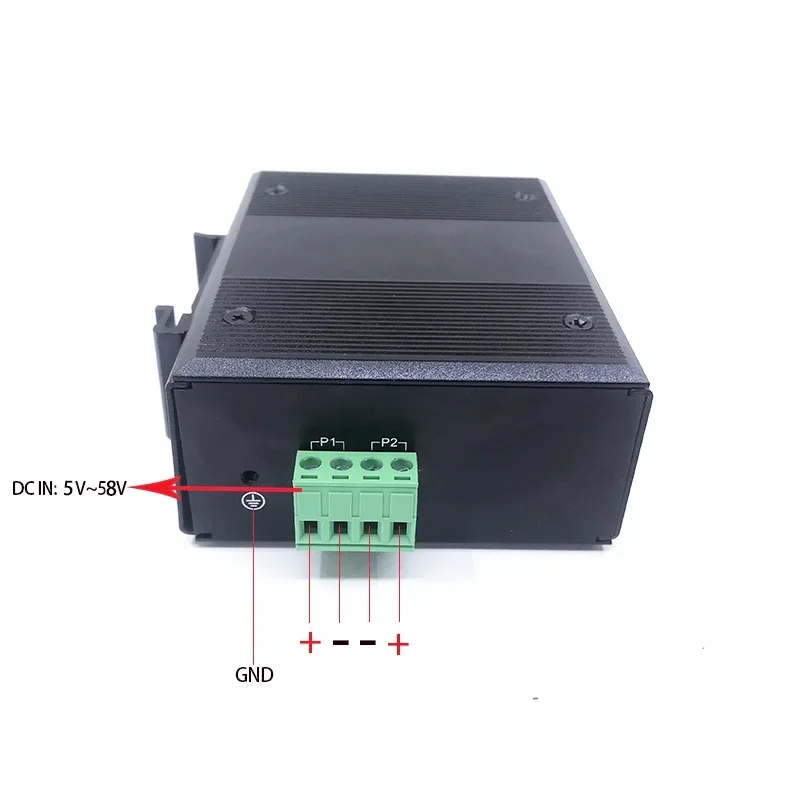 Unmanaged MINI 10 พอร์ต 10/100M 5V-58V 10 พอร์ต 100M พอร์ตอุตสาหกรรม ethernet switch ป้องกันฟ้าผ่า 4KV, anti-static 4KV