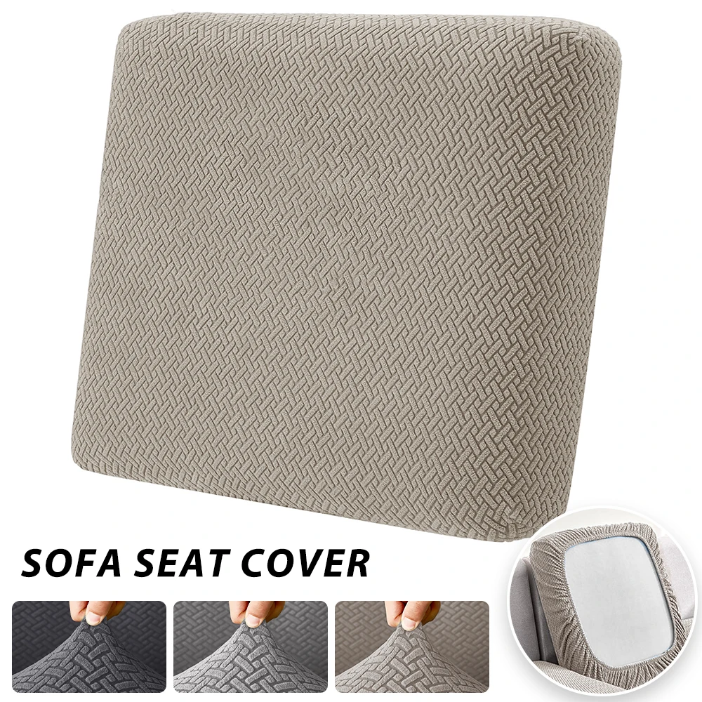 Jacquard Twill Sofa Cover Living Room Removable Soft Stretch Sofa Slipcover Chaise Lounge Case Solid Color Washable Seat Cover