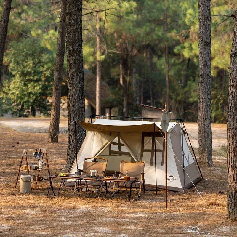 Imagem -03 - Naturehike-barraca de Algodão Portátil para Camping Canopy Impermeável Viagens em Família Toldo de Pesca Praia e Sala de Estar Pessoas