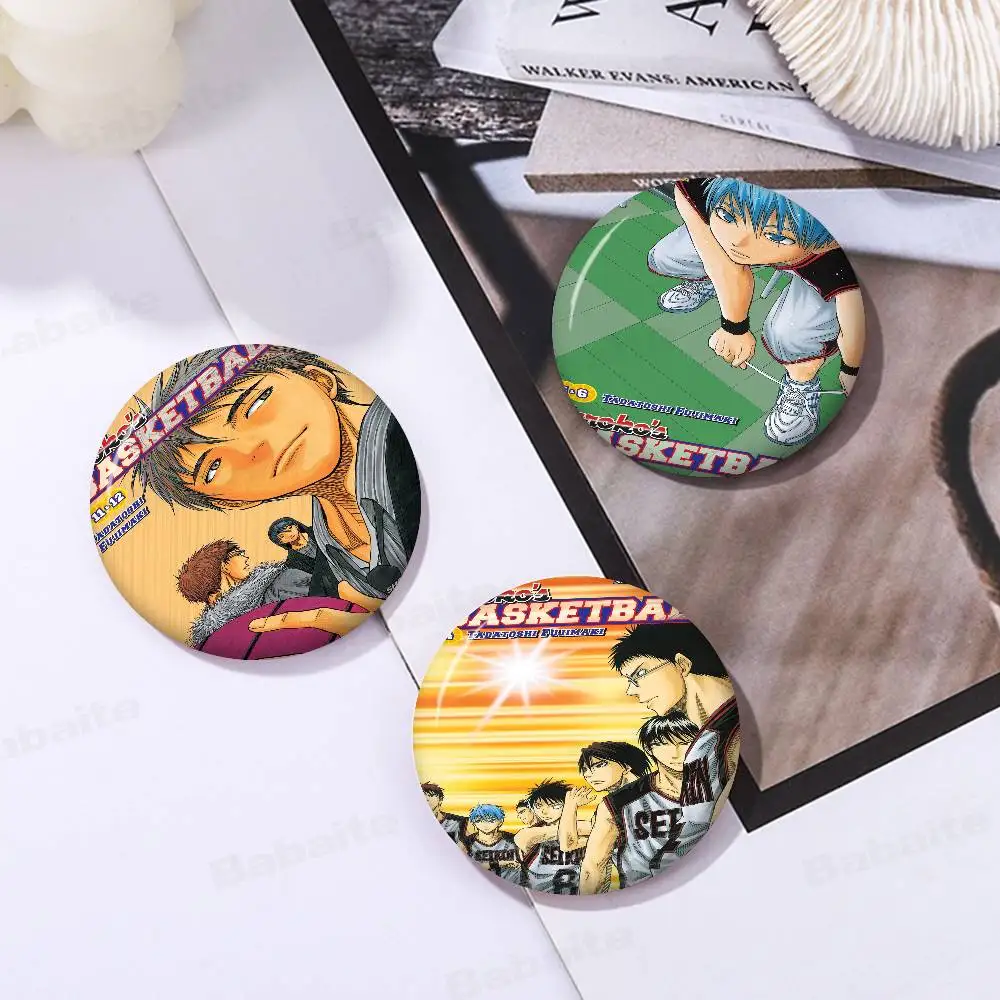 

Kuroko No Basket Photo Brooches Creative Round Badge Gifts Pins 32/44/58mm