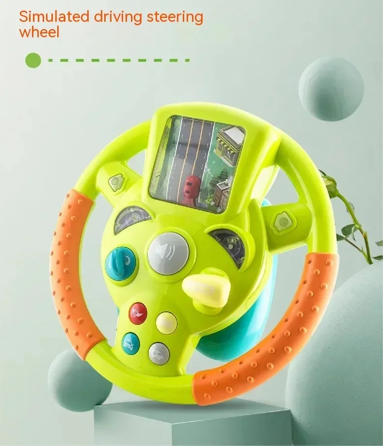 Volant électrique pour enfants, jouet de simulation, poussette pour bébé, éducation précoce, jeu de puzzle, cadeau de Noël