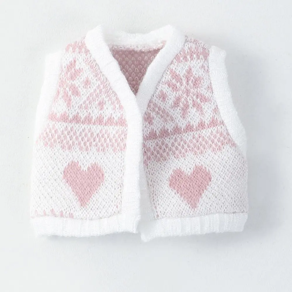 Fashion Plaid Pattern OB11 Doll Sweater Jacket Vest Love 1/12 Doll Cardigan Cute Snowflake Ob11 Baby Clothes Obitsu11 Clothes