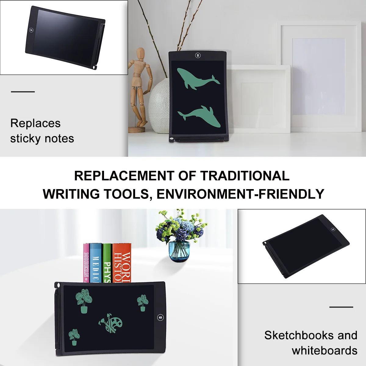 

8.5 Inch LCD Drawing Tablet Reusable Writing Board for Memo to-Do List Arithmetic Games Environment Friendly Drafting