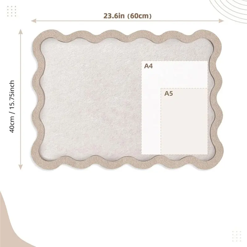 Scalloped Felt Bulletin Board- Decorative Wall Pin Board, For Vision Board& Photo Display Board Replacement