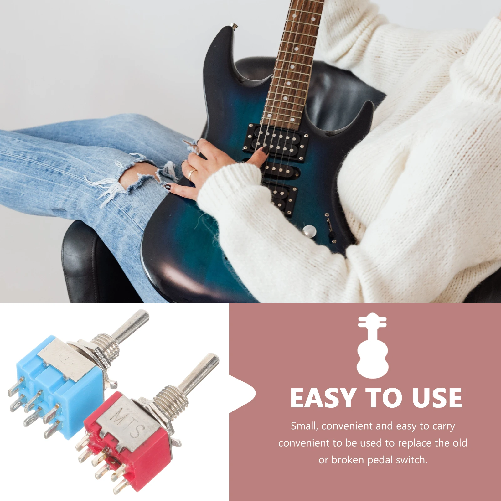 

4pcs Mini Switch Small Stereo Momentary Toggle Guitar Effects Pedal Effector Footswitch Durable Metal Plastic Replacement