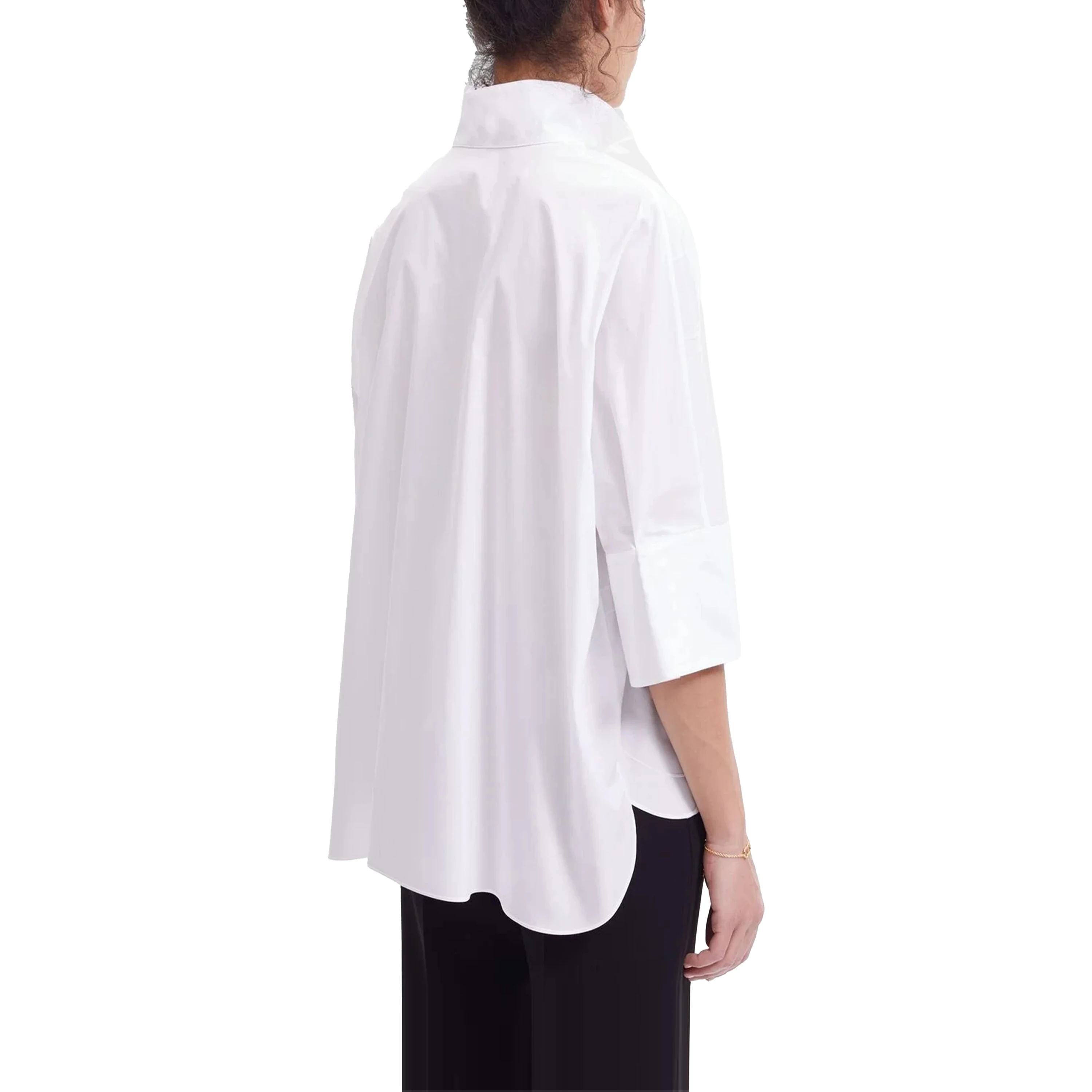 CHCH 2024 Women Blouse Fashion V-Neck Puff Short Sleeve Blusas Summer Elegant White Shirt Casual Female Office Tops Tunics