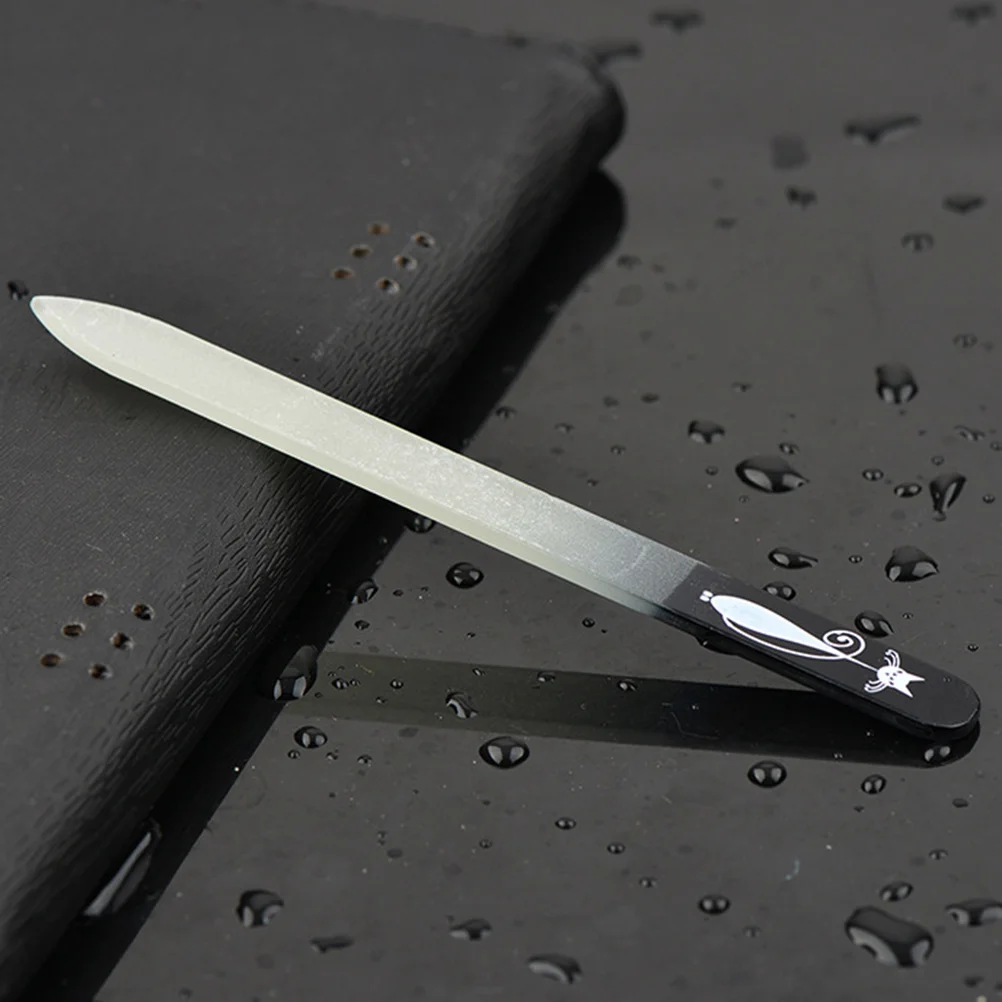 1 pçs arquivos de unhas de vidro cristal cor aleatória placa de amortecedor de unhas para manicure moldar suavização unhas de remoção de esmalte