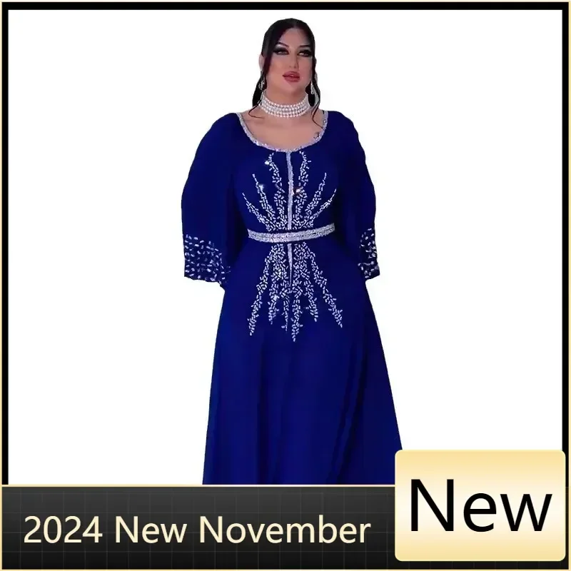 Luxury Dubai Diamond Muslim Modest Dress for Women Elegant Arabic Femme Abaya 2025 Islam Turkey Clothing Djellaba Morocco Kaftan