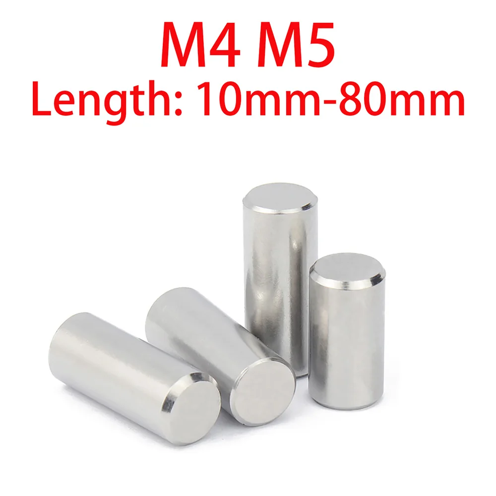 10-60Pc 304 Stainless Steel Solid Parallel Dowel Pins M4M5 Cylindrical Locating Elements 10mm-80mm Precision Alignment Fasteners