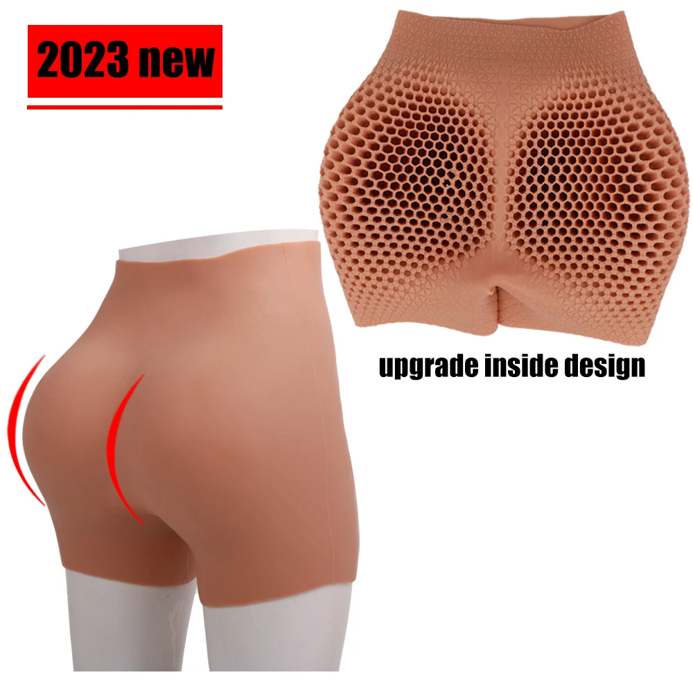 Drag Queen Big Hips Silicone Pants Open Crotch Panties Butt Enhance 3.5cmTummy Control Shapewear Fake Buttocks for Cosplay Pants