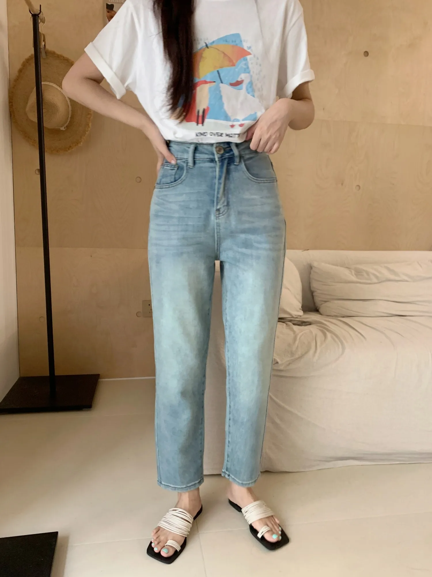 

ZHISILAO Vintage High Waist Harem Jeans Women Casual Classic Cotton Ankle-length Denim Pants 2024 Chic Boyfriend Jeans