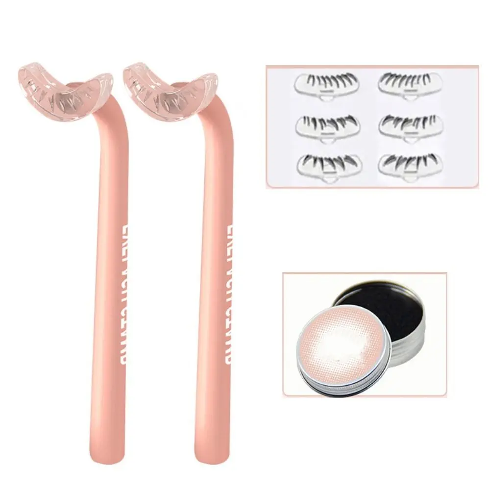 1 Set DIY False Eyelashes Stamp Mascara Stick Reusable Makeup Tool with Handle Natural Look Convenient False Eyelash Seal