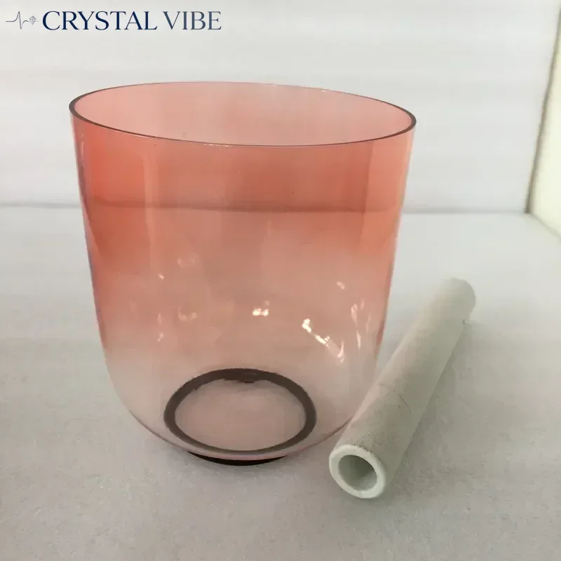 CRYSTAL VIBE 8 Inch Quartz Crystal Singing Bowl D# Note 3rd Octave for Sound Healing Music Therapy Chakra Balancing