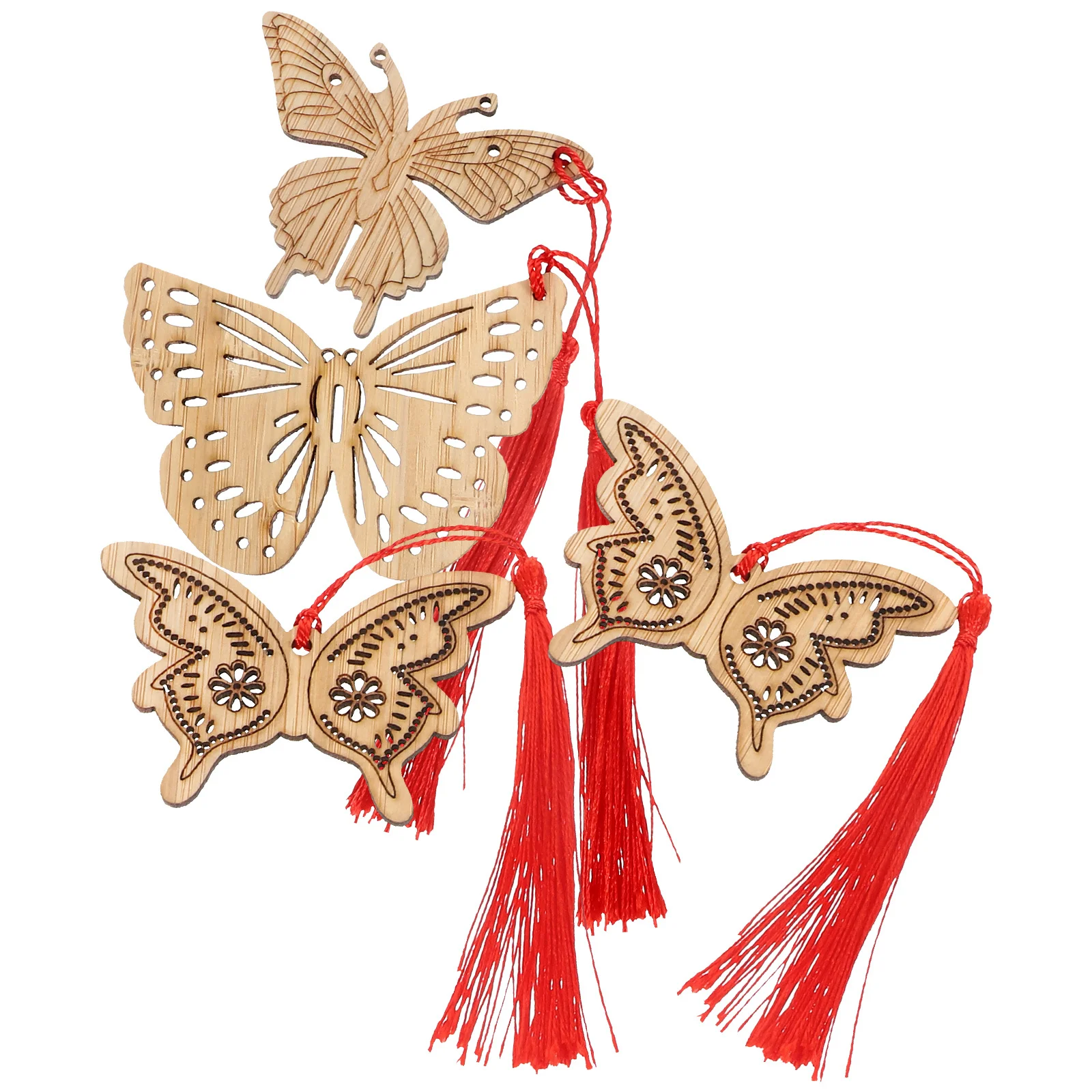 4 قطعة الإشارات المرجعية الخيزران شكل فراشة فريد رائعة كتاب علامات هدايا للنساء قراءة الإشارات المرجعية السائبة للبالغين