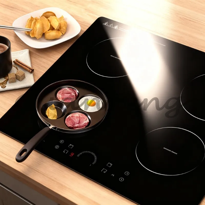 4‑Burner Built‑In Induction Cooker, Electric Induction Stove with Time Setting Function for Household Kitchen Cooking Appliance