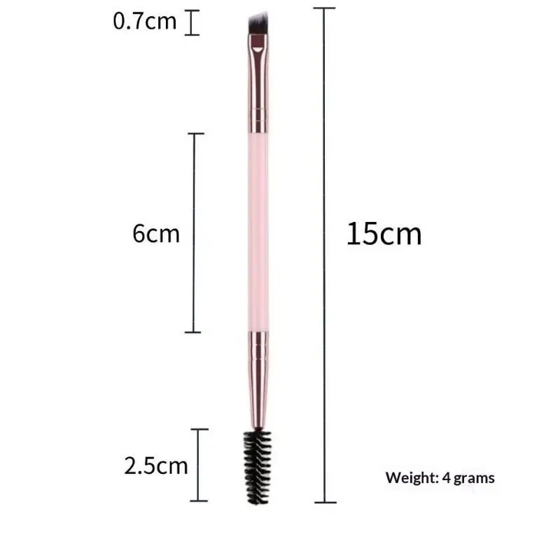 2 in 1 Eye Makeup Brush Dual Purpose Eyelash Grooming Brush & Precision Angled Eyeliner Brush for Travel Makeup Kits