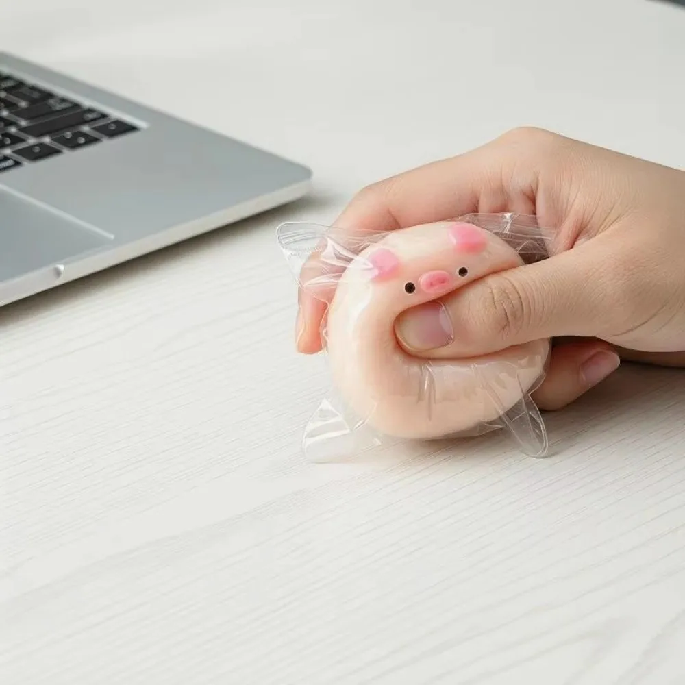 Reusable​​ Cute Pink Pig Sensory Toy Stress Relief Sticky Slow Rise Anti-stress Squeeze Soft Decompression Toy Autism Anxiety
