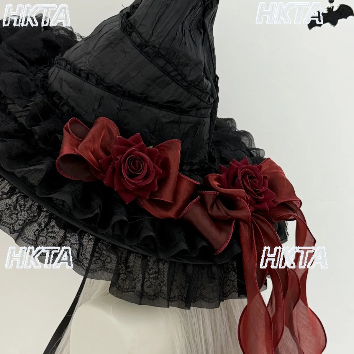Demon Lolita Bowknot Cosplay Gothic Hat Dark Style Hot Girls Halloween Witch Hats Headwear Witch Hat Kawaii Caps for Women