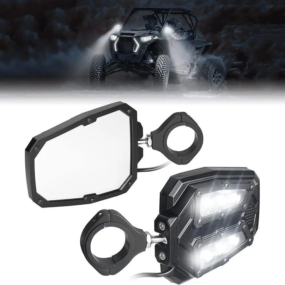 

Rearview Side Mirror Adjustable With LED Lights 1.75 2 Inch UTV ATV For CAN AM Maverick X3 Polaris RZR S 800 900 1000 Arctic Cat