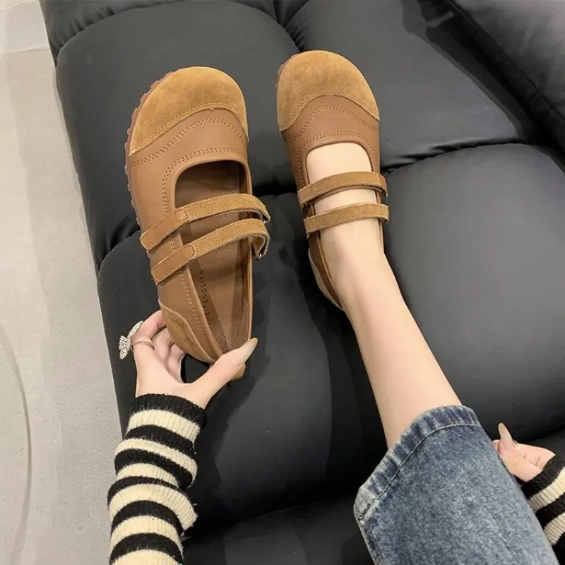 

2024 NEW Autumn Soft Sole Shallow Cut Shoes British Style Shoes for Women Flat Bottom Leather Shoes Casual Women Shoes tenis