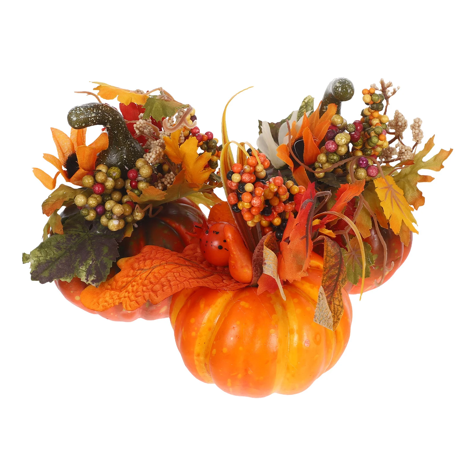 

3pcs Pumpkin Maple Leaf Decor Artificial Autumn Ornament For Home Table Party Decoration Fall Leaves Decorative Props