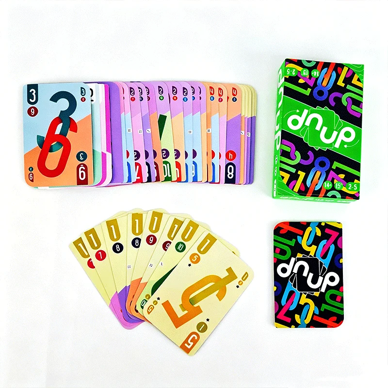 Double-Sided Number Card Game DNUP Reverse Ace Board Game for Family And Friends Casual Gathering Lightweight Strategy Game