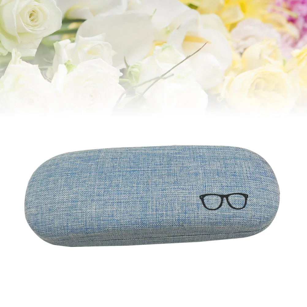 

Linen Eyeglasses Durable Eyeglasses Case Lightweight Retro Sunglasses Box Fits Most Frames Great Gift Blue Color