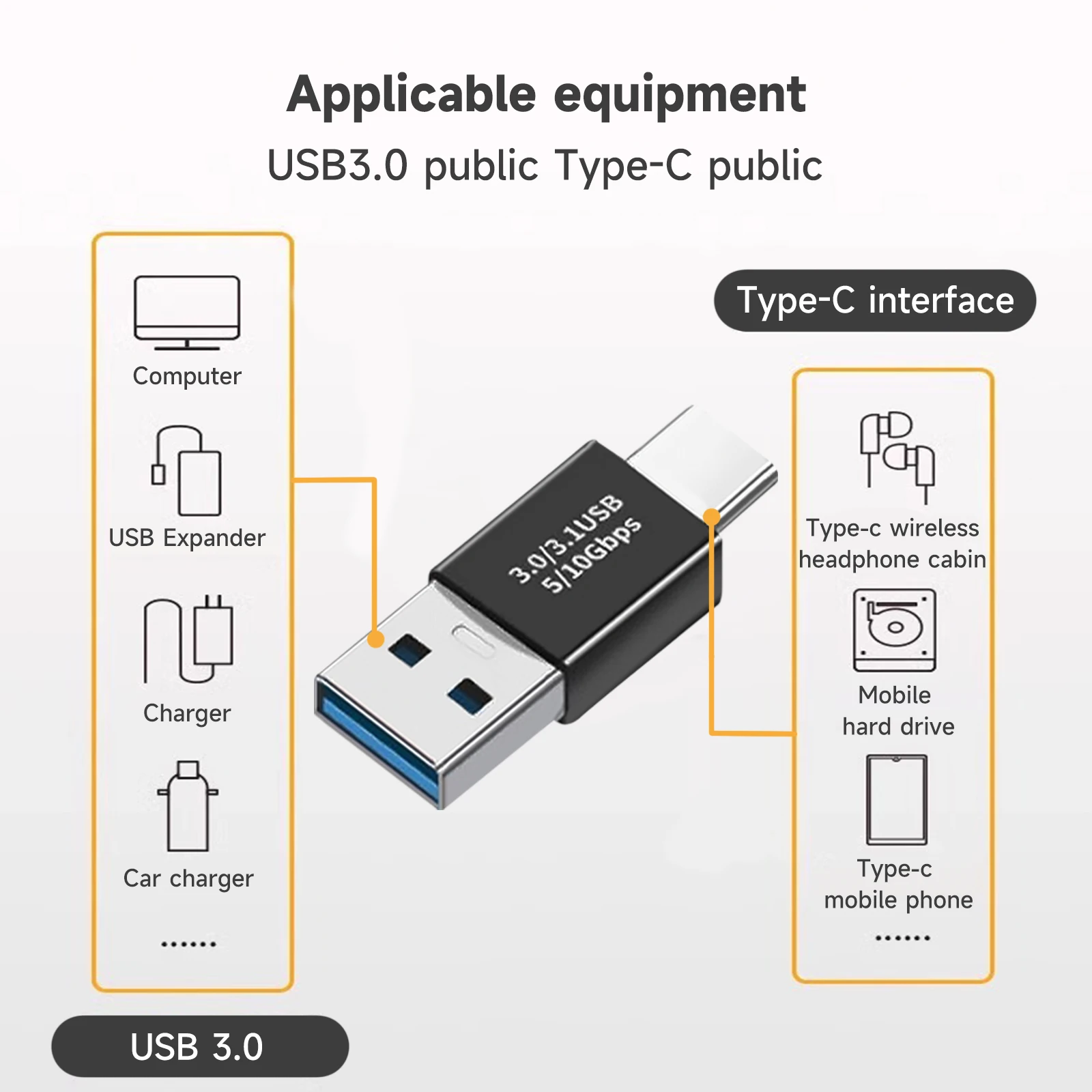 8 قطعة العالمي USB 3.0 OTG نوع C محول USB C ذكر إلى USB-A ذكر أنثى محول للهواتف الذكية أندرويد هاتف لوحي