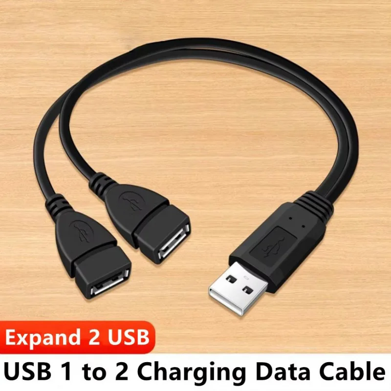 1/2/3/4/5/6Pcs USB 2.0 Splitter Y Cable Expand 1 Male To 2 Female Extension Cord Power Adapter Converter