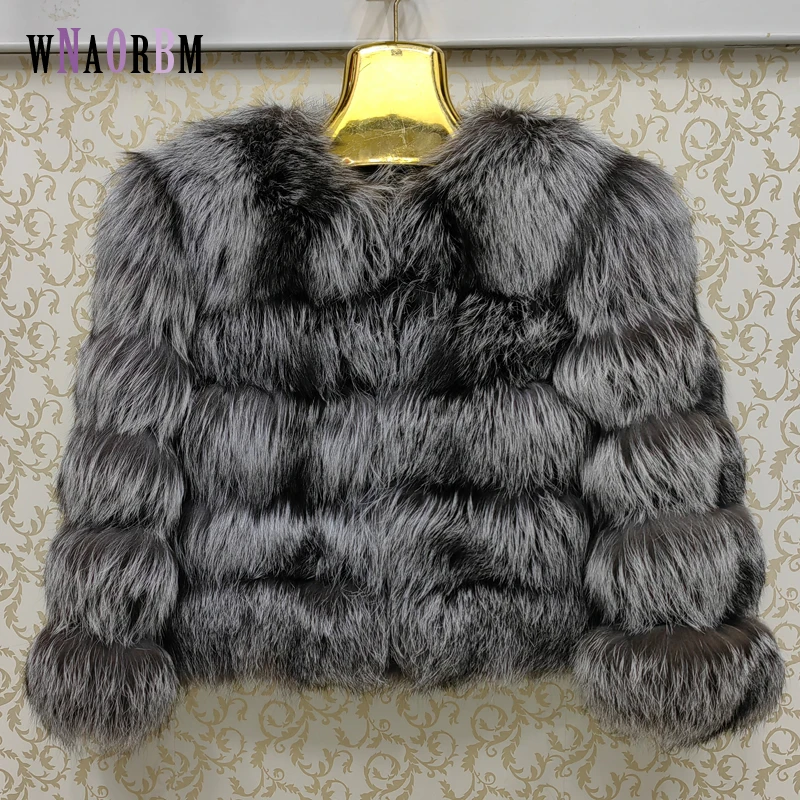 Women\'s fashion jacket  finnish fox fur warm fashion ladies real fur coat clothing plus size outwear super ful Multi-size