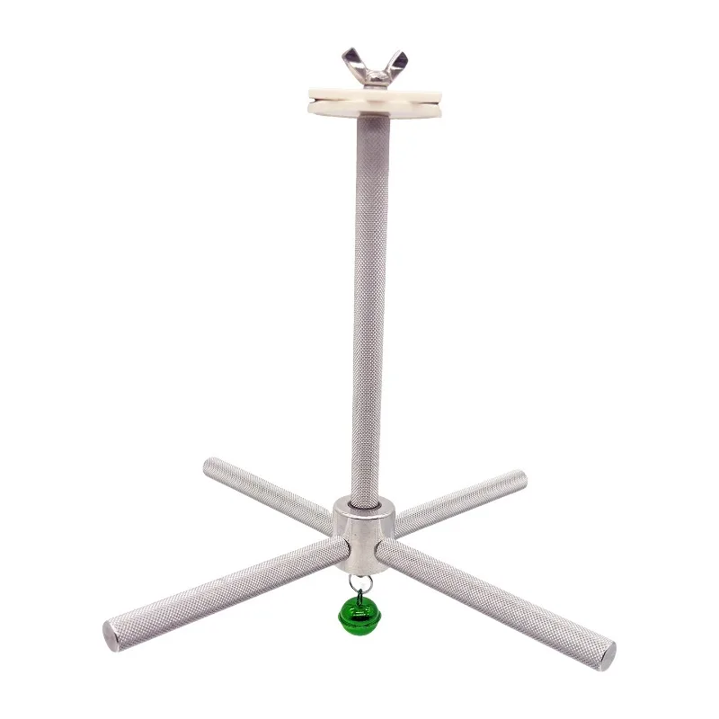 Parrot Rotating Windmill Toy Aluminum Perch Stand Claw & Beak Grinding Bird Cage Accessories