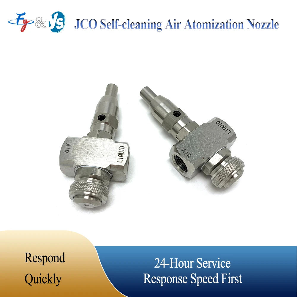 JCO SS304 1/4 Self Cleaning Air Atomizing Nozzle Adjustable Ultra Fine Mist  Spray Pattern Humidification Cooling Dust Removal