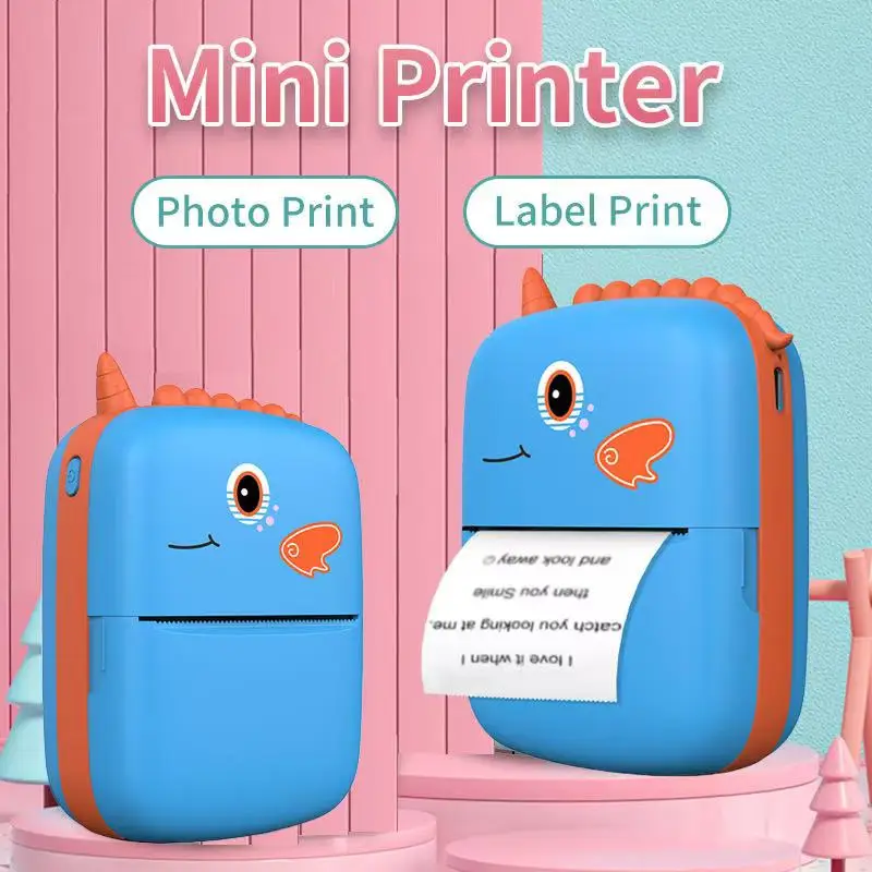 New portable mini printer wireless Bluetooth Android iOS mobile photo thermal printers tags Termica label maker with paper rolls