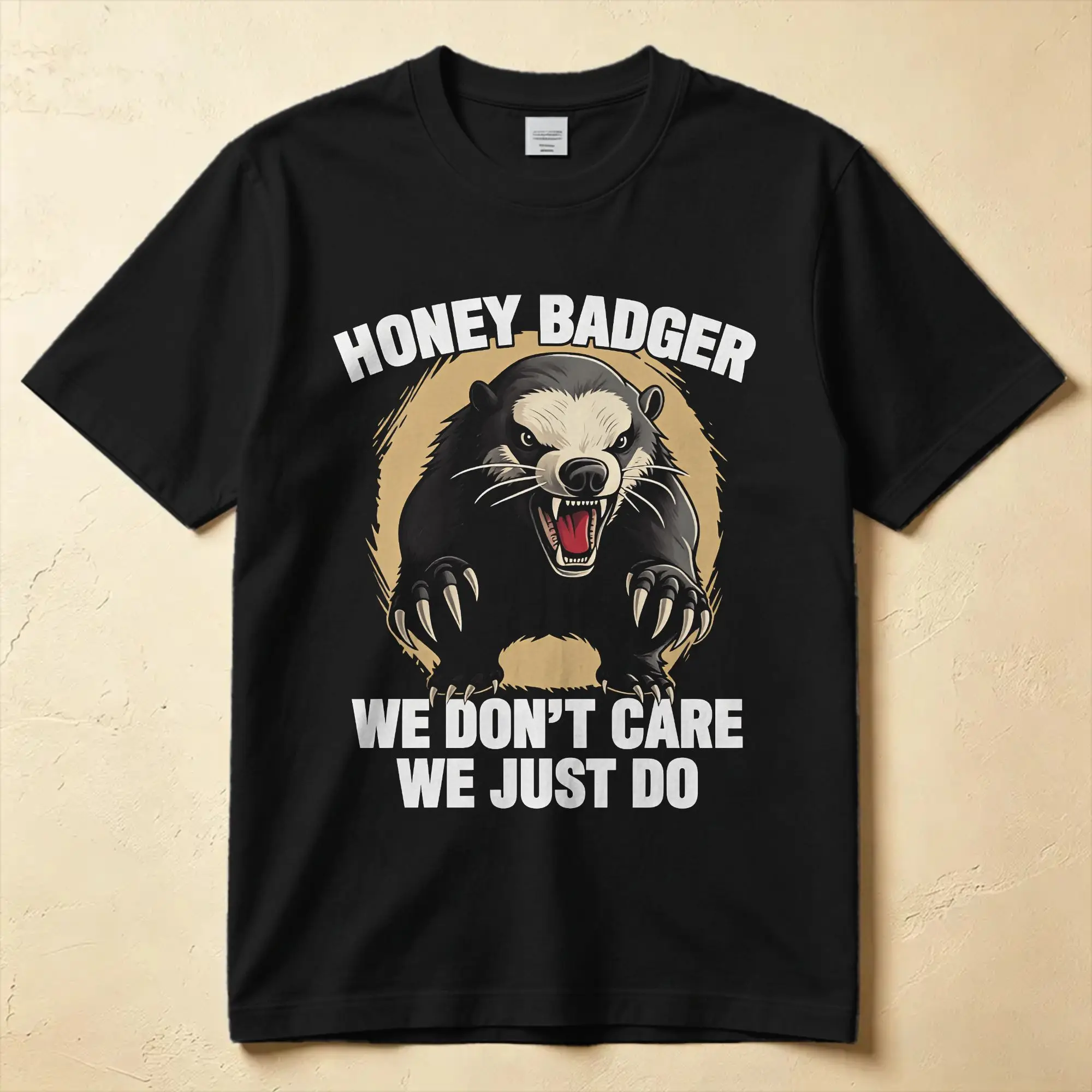 Ferocious Honey Badger Erwachsenen-Humor-Statement Baumwoll-T-Shirt für Herren Sommer Streetwear T-Shirts Hippie T-Shirt Große Größe – Detail 5