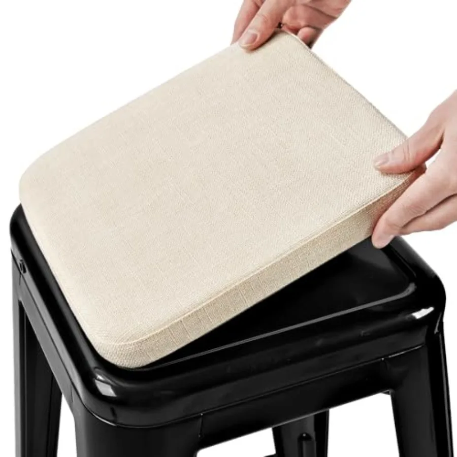 

Friendly Woven Fabric Magnetic Bar Stool Cushion 1 Piece Enhanced Anti-Slip Breathable Small Chair Seat Pad for Cafe Bistro Sta