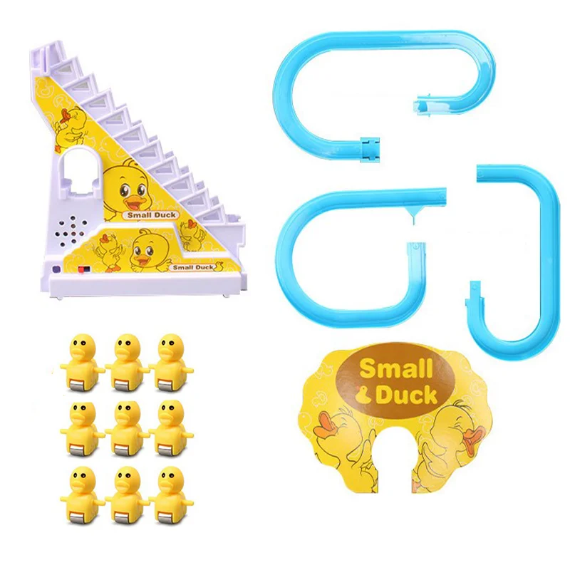 Children Fun Toy Small Duck Penguin Electronic Climbing Stairs Track Toy Light Musical Slide Track Coaster Baby Educational Gift