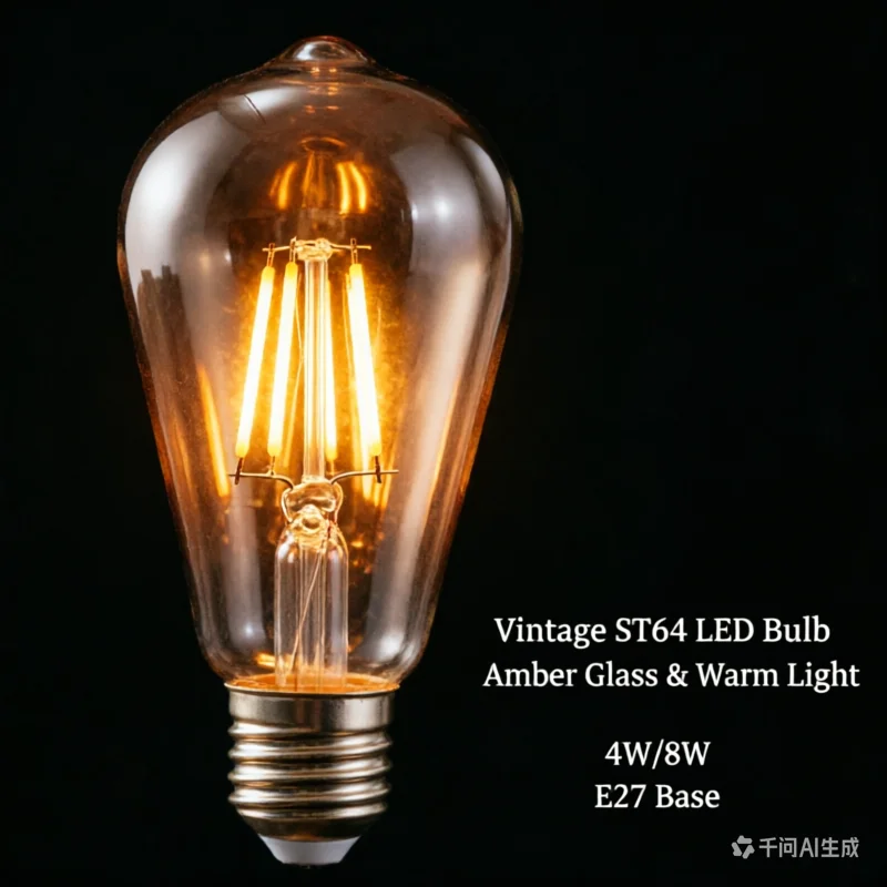ST64 LED Filament Bulb E27 4W 8W 220V-240V Amber Glass Vintage Edison Lamp Warm White 2700K Retro Light Bulb for Home Decor Chan