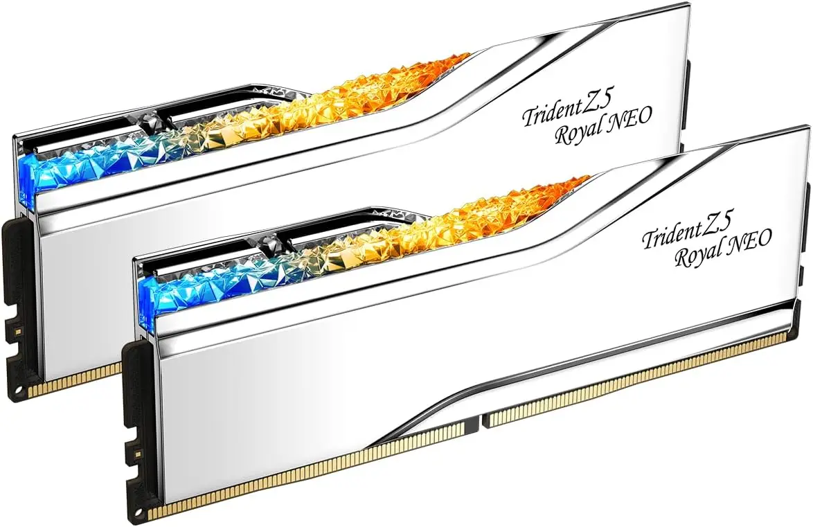 

Оперативная память G.SKILL Trident Z5 Royal Neo Series DDR5 (AMD Expo) 96 ГБ U-DIMM - серебристая (F5-6000J2836F48GX2-TR5NS)