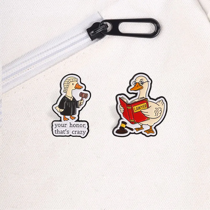 Funny Animal Meme Enamel Badges Duck Cat Fox Frog Cartoon Pins Humorous Slogan Quote Metal Brooches Lapel Pin Set Jewelry Gifts