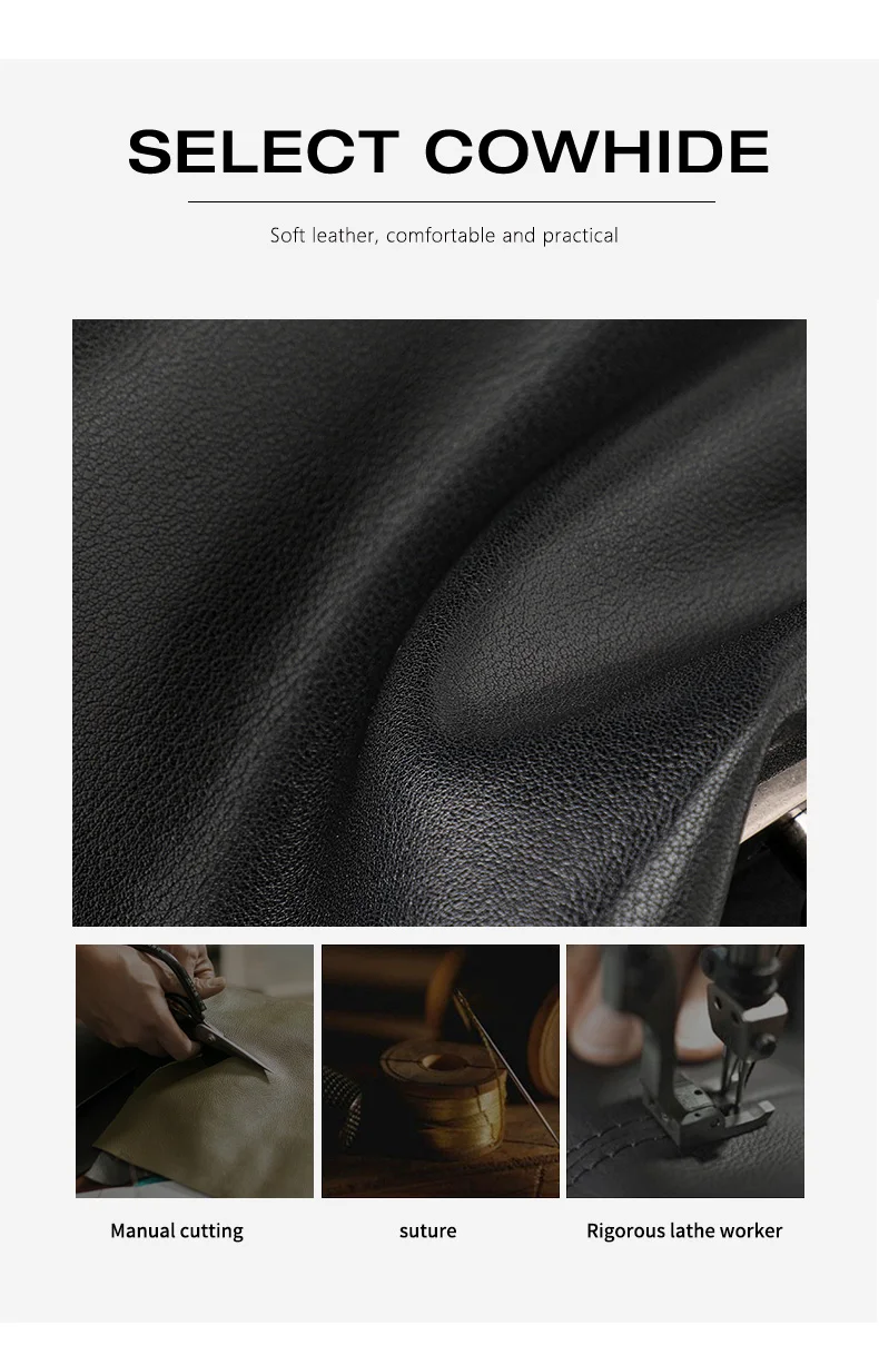 Echte Rindsleder-Handtasche für Damen, Einzel-Schulter-Umhängetasche mit Klappe und Knopf, Geräumige Hobo-Tasche – Detail 9