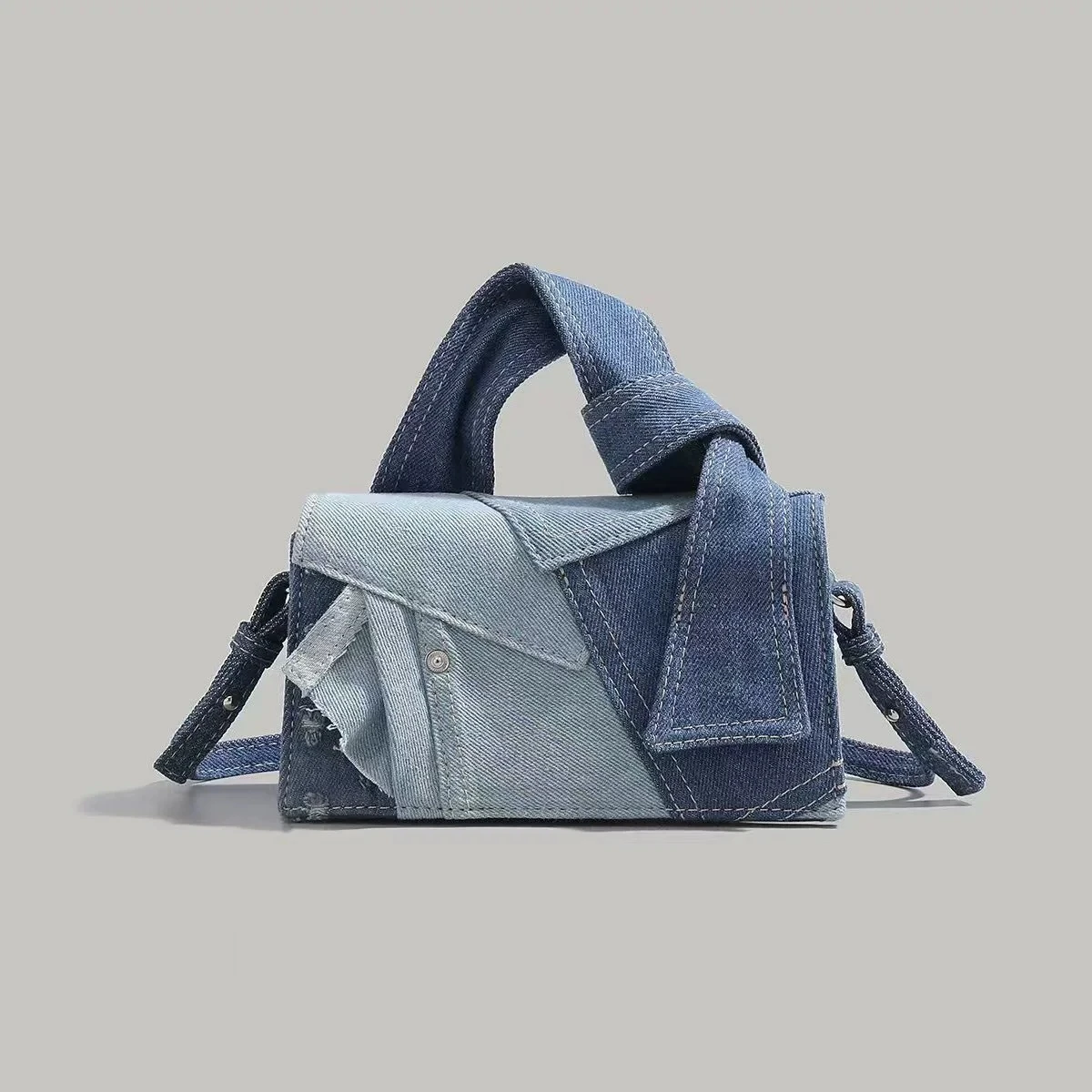 

Minimalist denim fabric bag, women's new trendy small square bag, high-end sense, versatile fashion, single shoulder crossbody